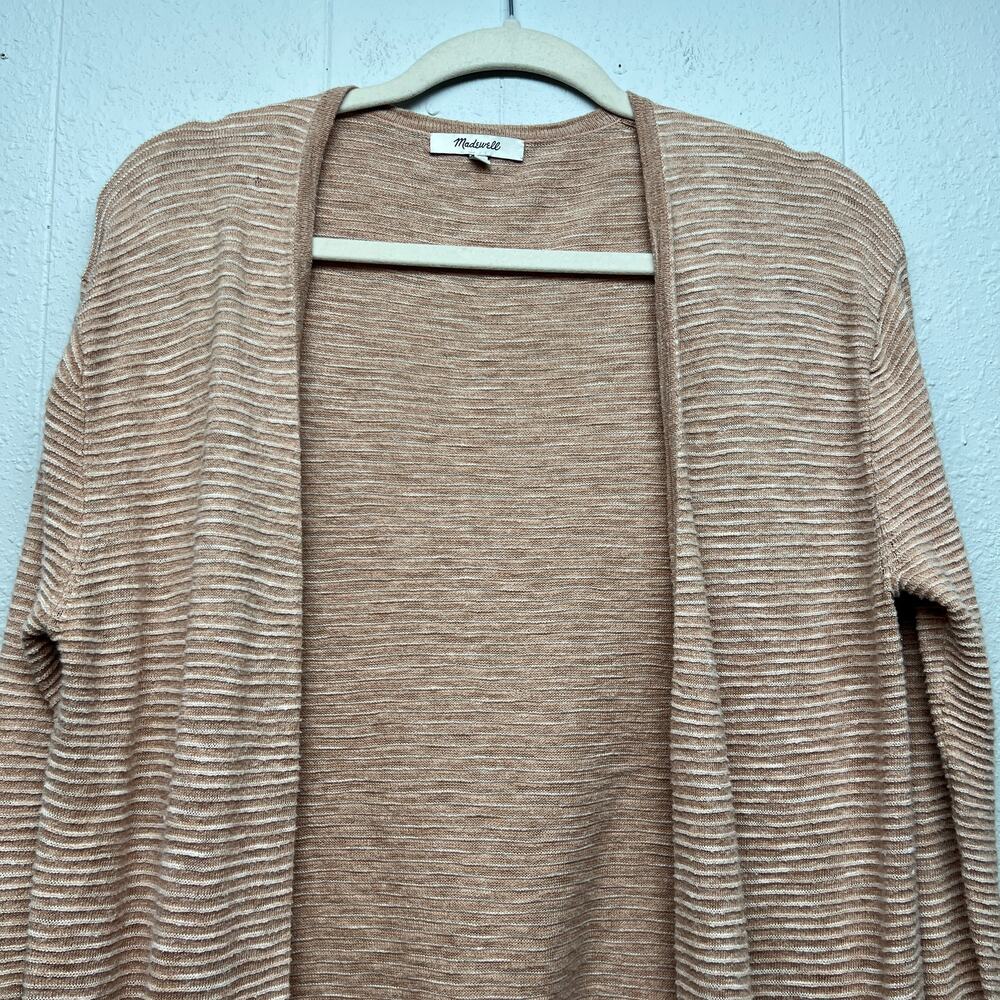 Madewell Open Front Cardigan Womens Small Cotton Stretch Long Length Casual - Picture 3 of 11
